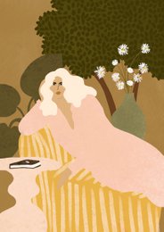 Laying In The Garden - Kunsttryk