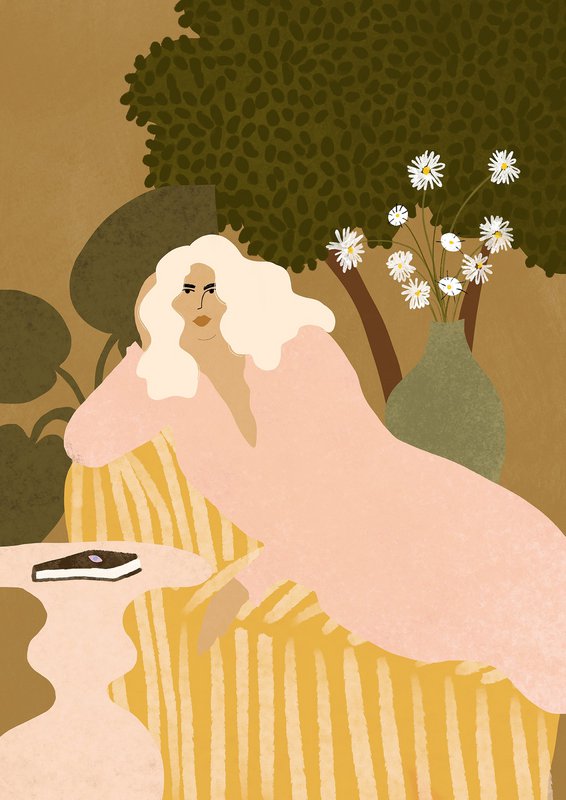 Laying In The Garden - Kunsttryk