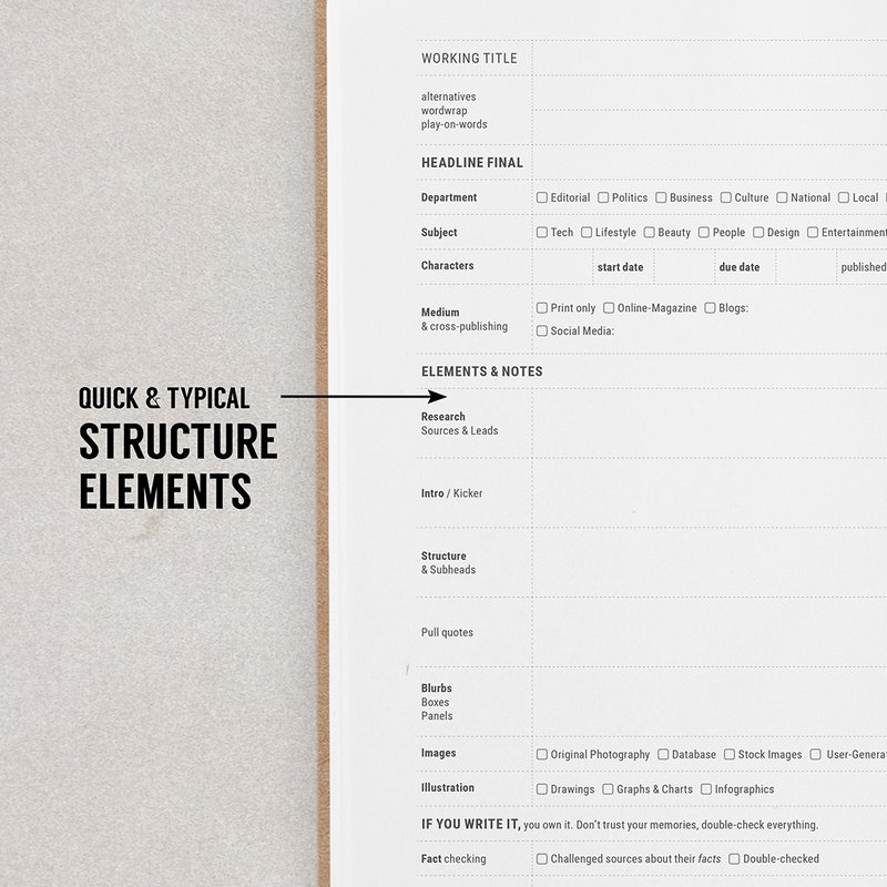 Journalist-Briefpapier-Notizbuch