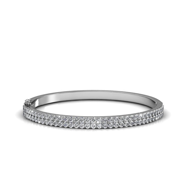 Bransoletka Glamour - Argenté et Cristal