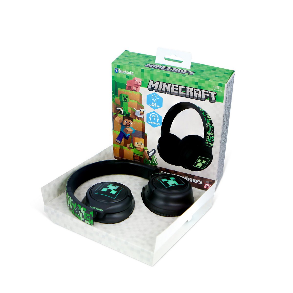 Minecraft - Led Light Up - bluetooth headphones