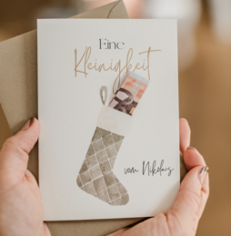 Christmas card for money gifts with an envelope "Nikolaus"