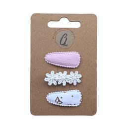 Babyhaarclipjes lila/bloem/vlinder OK 3720