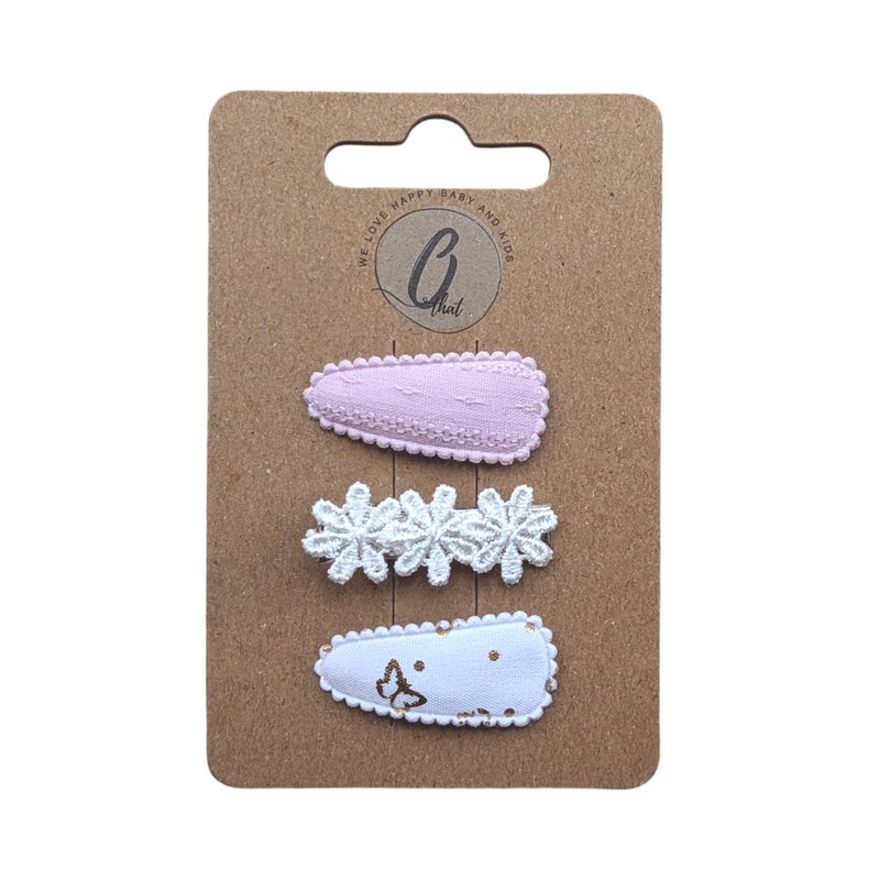 Pinces à cheveux bébé lilas/fleur/papillon OK 3720