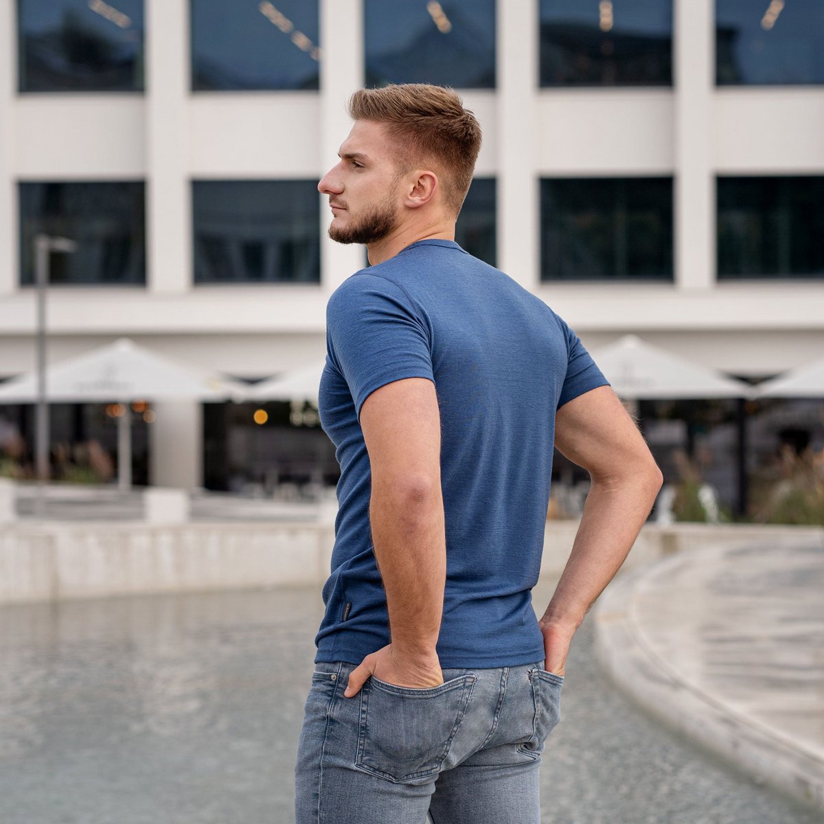 Men's Merino 160 Short Sleeve Crew Denim