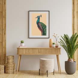Impresión de bellas artes UN PAVO REAL ORGULLOSO
