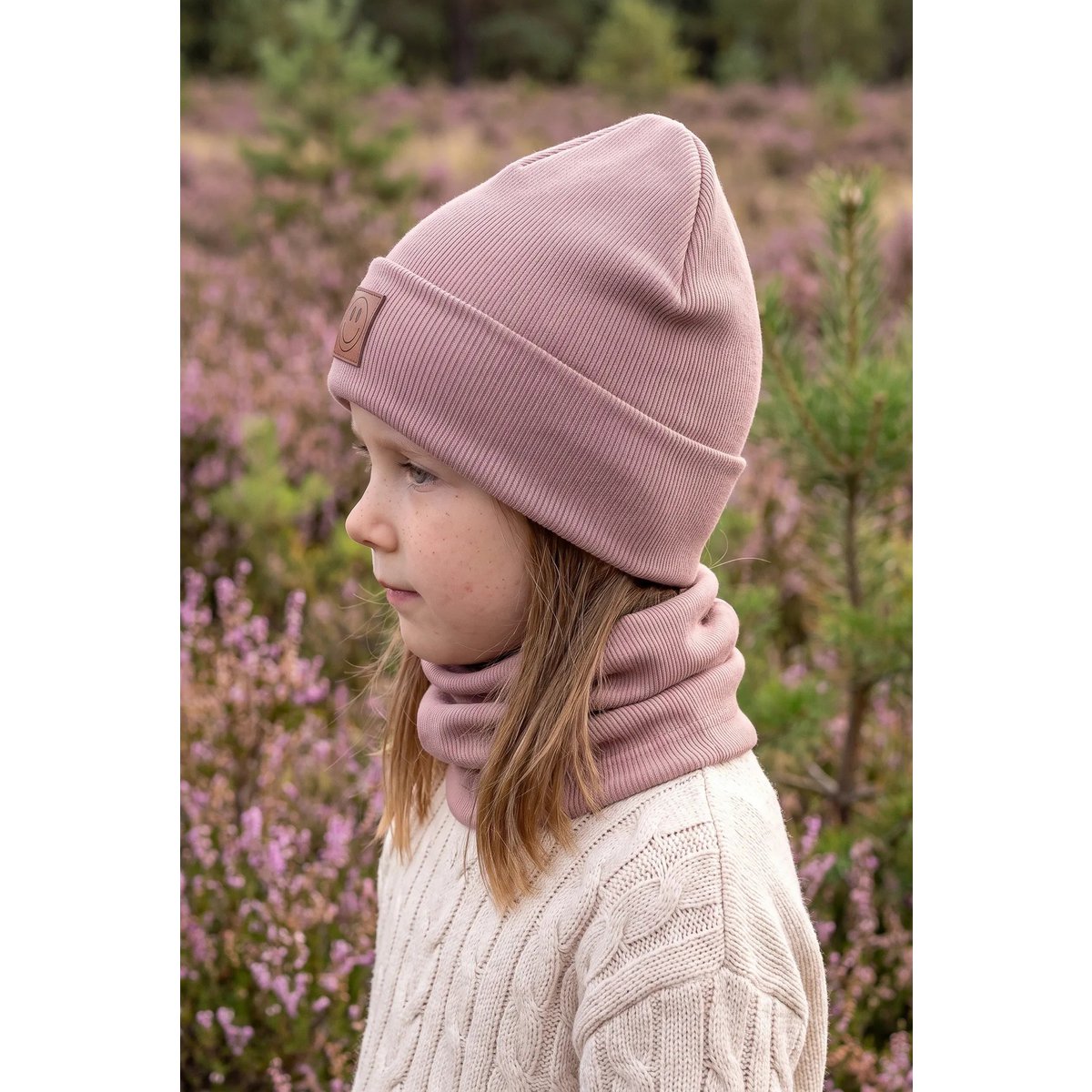 Set cappello e sciarpa SMILE - cotone - erica