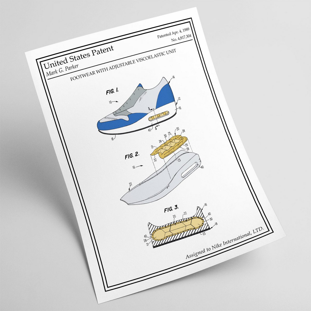 Póster de patente de color Nike Air Max
