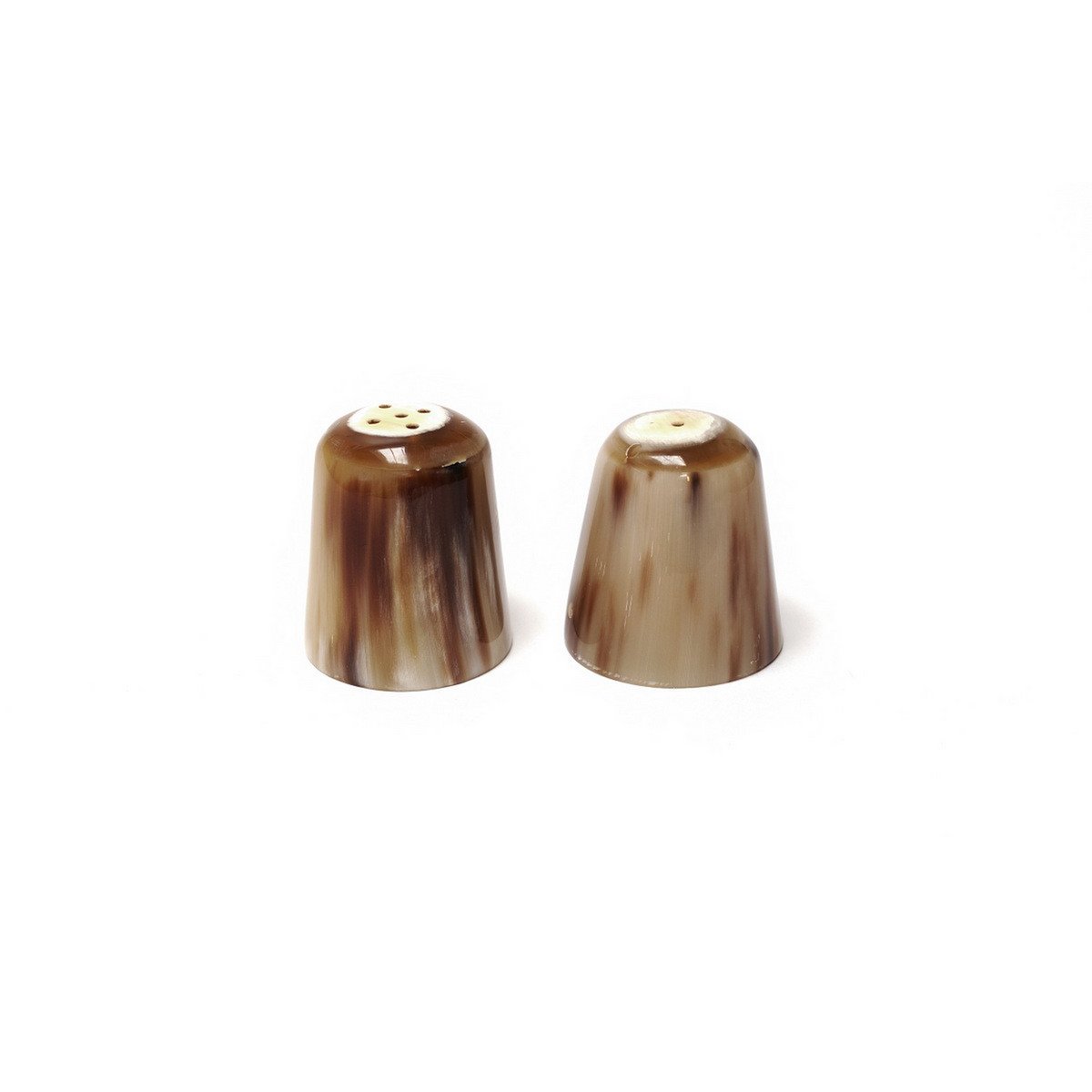 Mini set de salière poivrière en corne marbrée