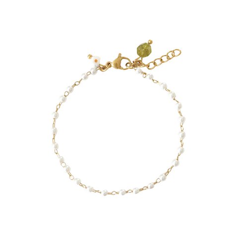 Edelstein- und Peridot -Armband - Gold