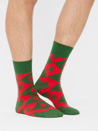 Bio-Socken Geschenkset Weihnachten - 2-Pack Socken mit weihnachtlichem Muster, Xmas