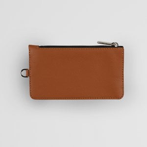 Minimalist Brown Leather Zip Wallet for Men and Women