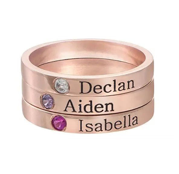 S925 Ring Lettering Pare Nombre personalizado Personalización