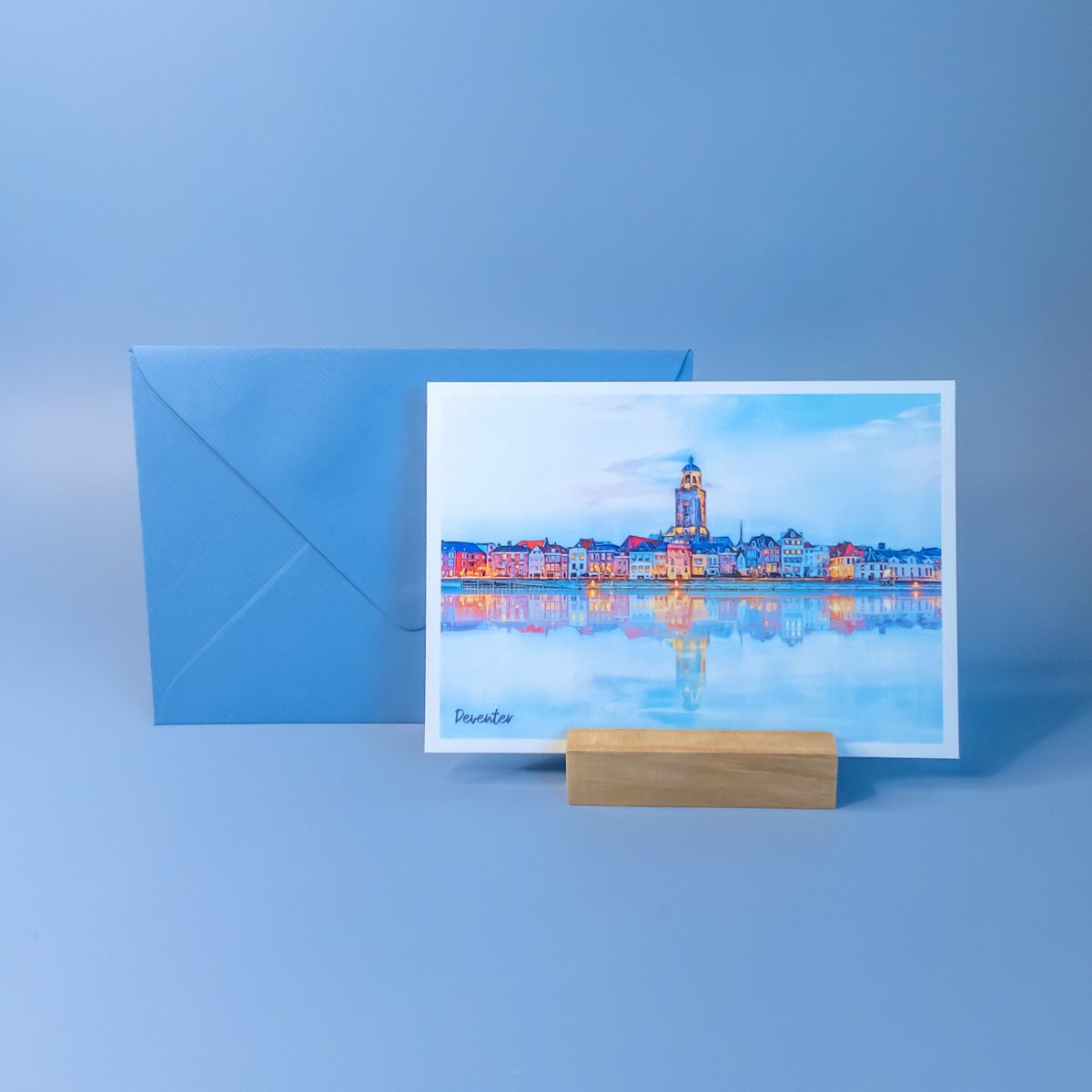 Deventer View, Pays-Bas - Carte postale A6 avec enveloppe