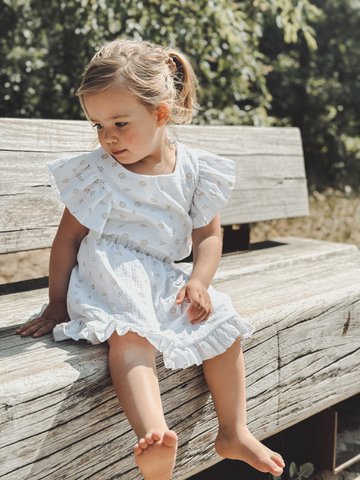 Mousseline Blossoms Dreams Set - Rokje en Blouse met Elegante Ruches