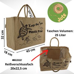 Domelo jute taske indkøbspose. Jute shopper taske. Stort vand -repellent indkøbskurv/ strandpose. Badepose XXL/ indkøbspose gaver til kvinder.