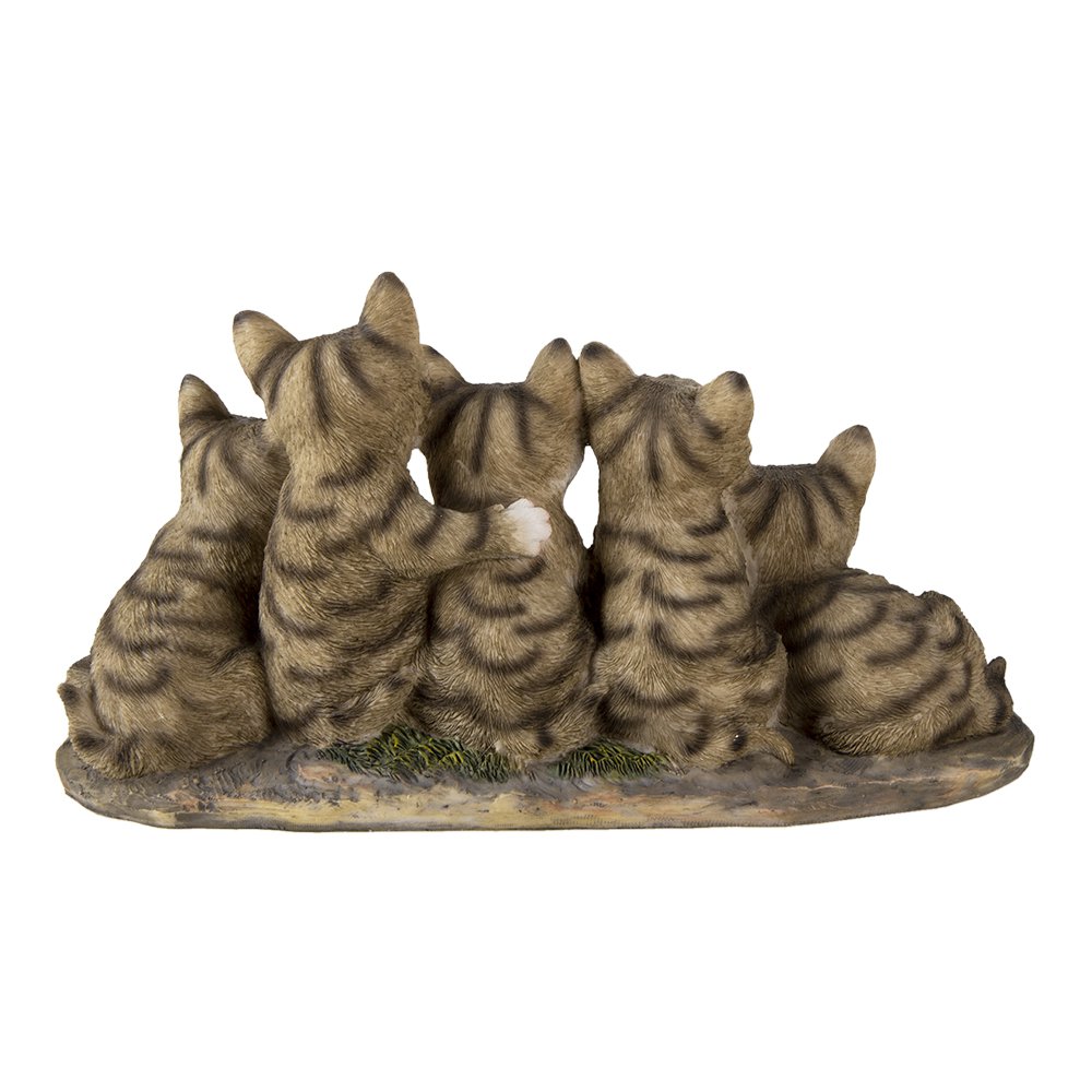 Beeld Kat 32x13x16 cm Grijs Kunststof Woonaccessoires