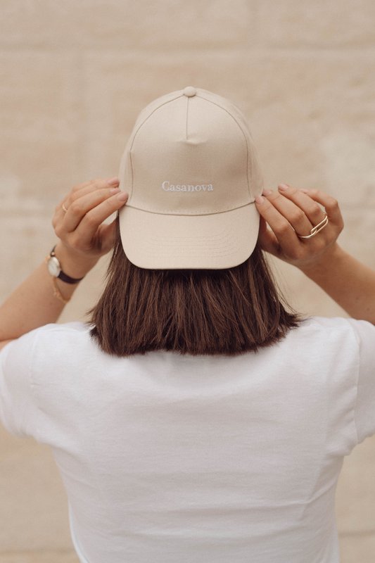 Casquette homme coton beige