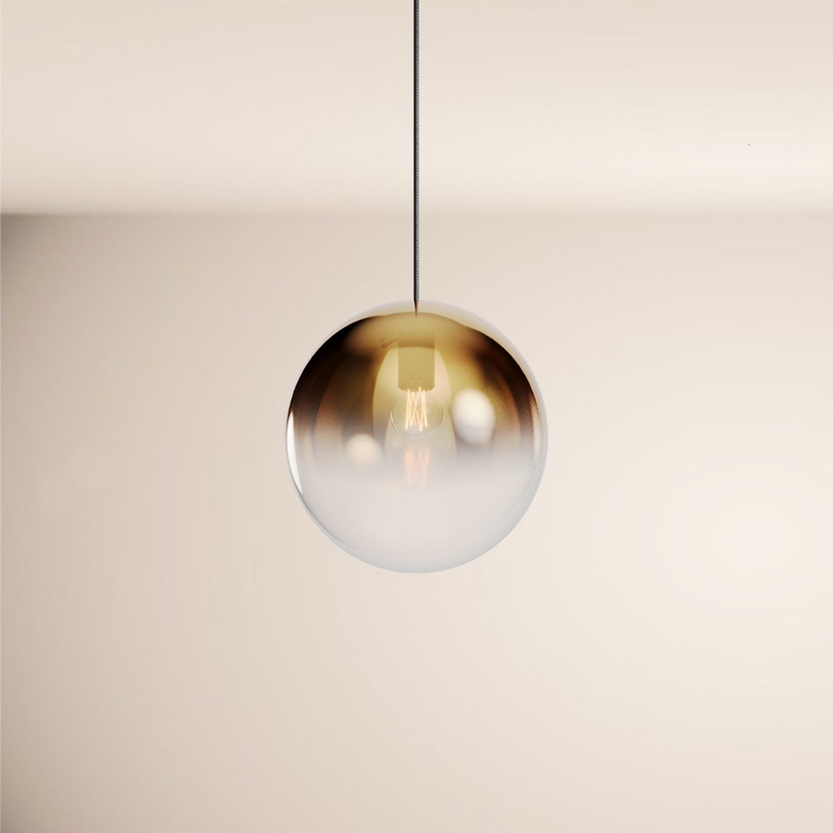 s.luce Orb glass ball gallery light 500cm suspension black