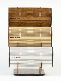 Étui à lunettes Krea-Wood fait main en bois de bouleau avec aimants. Couleur blanc vintage.