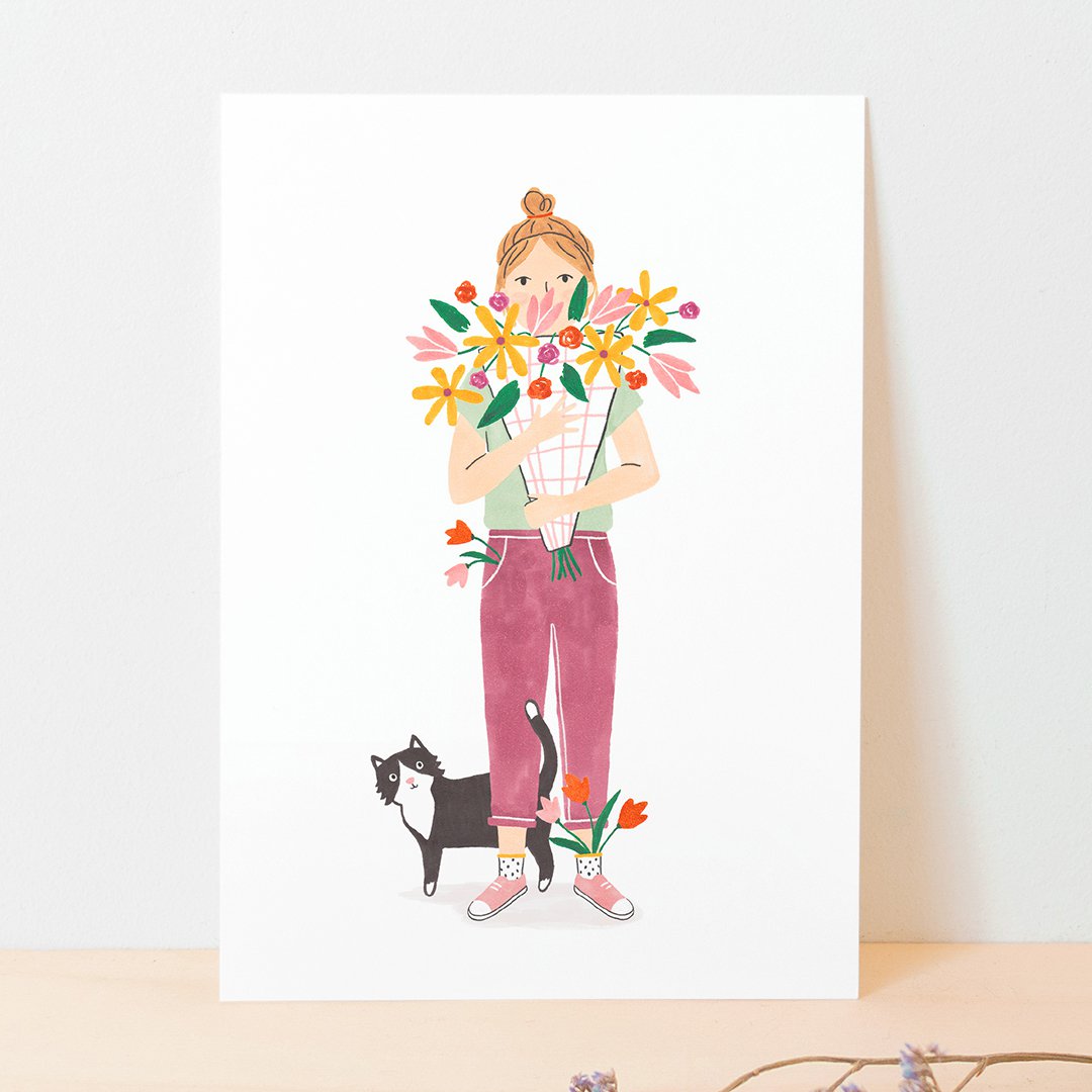 Postcard | Flower girl