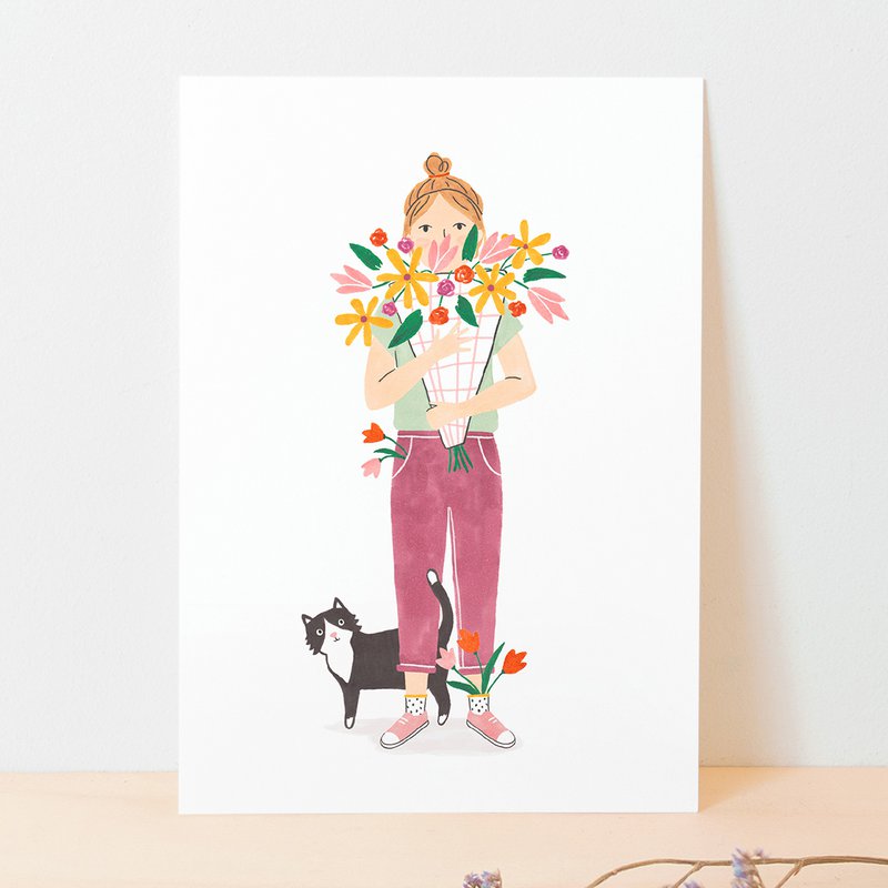 Postkort | Blomsterpige