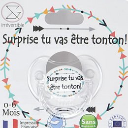 Anuncio chupete - ¡Sorpresa vas a ser TONTON! - estampado francés