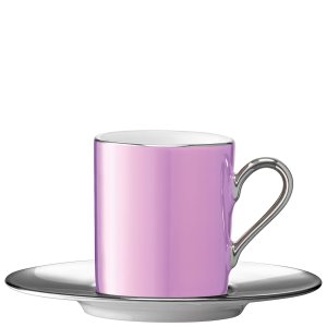 L.S.A. - Palazzo coffee cup and saucer 100 ml - Pink