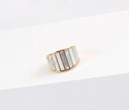 Stella - Statement-Ring aus Perlmutt