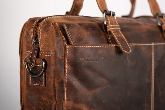 Buffaloing skuldertaske med håndtag Cognac Arrigo