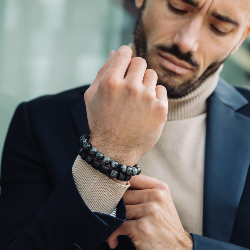 Herren-Armband mit EAGLE EYE-Perlen