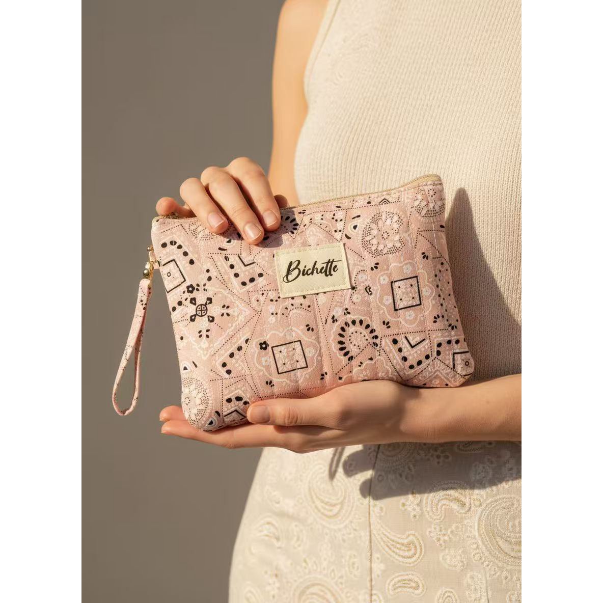 Estuche para lápices estampado Bichette de tela de colores Regalo acolchado