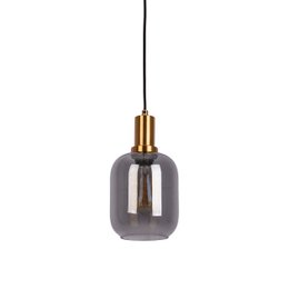 1-pendant lampa „fumo”, lampa wisiorka wykonana z metalu i szkła w kolorze czarnym, z gniazdem E14, do jadalni, salonu, korytarza lub biura, lampa wisząca 150 x 20 cm