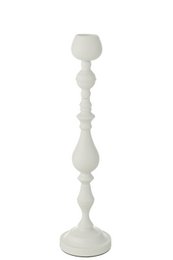 Portacandele J-Line Monarchy in metallo bianco grande