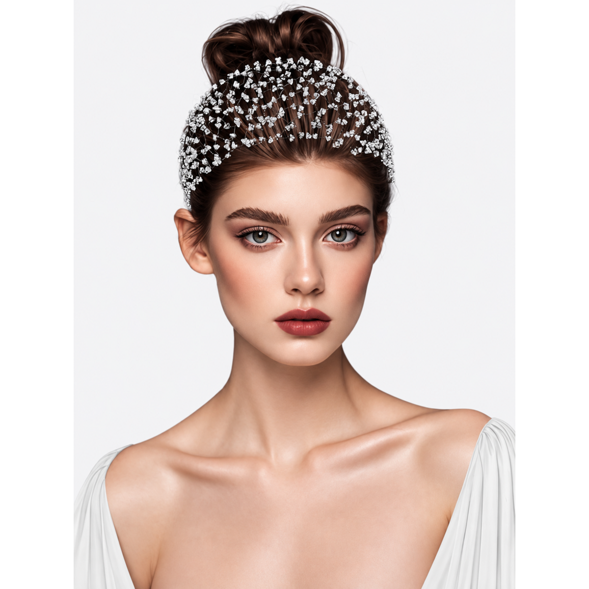 Luxe Knitted Crystal Hairnet