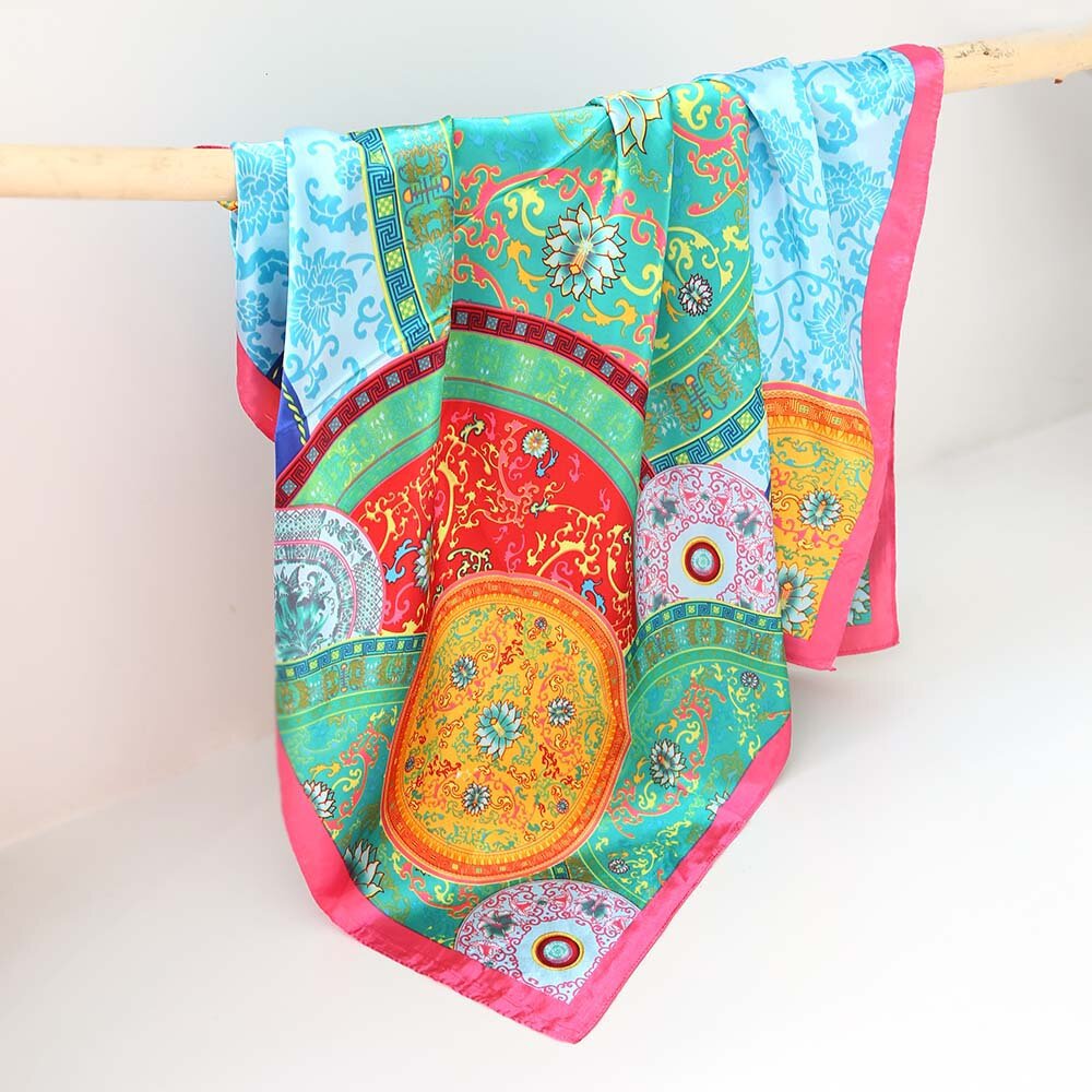 Satin bandana scarf baroque Ocean