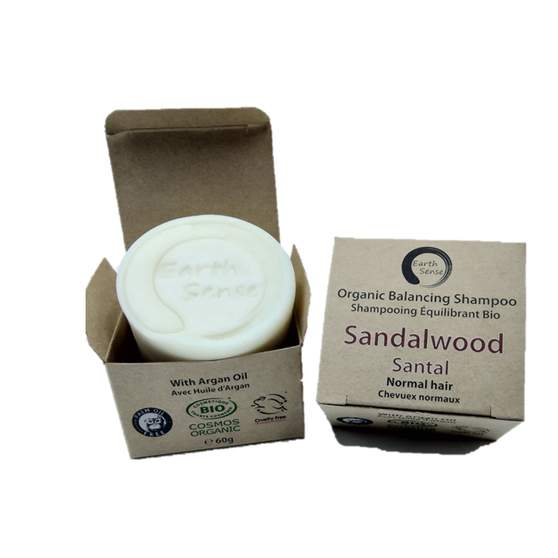 Organisk certificeret afbalancering af solid shampoo - Sandeltræ - Normal & alle hårtyper 60G
