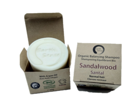 Balancage certifié biologique Shampooing solide - bois de santal - Types de cheveux normaux et de tous les cheveux 60G
