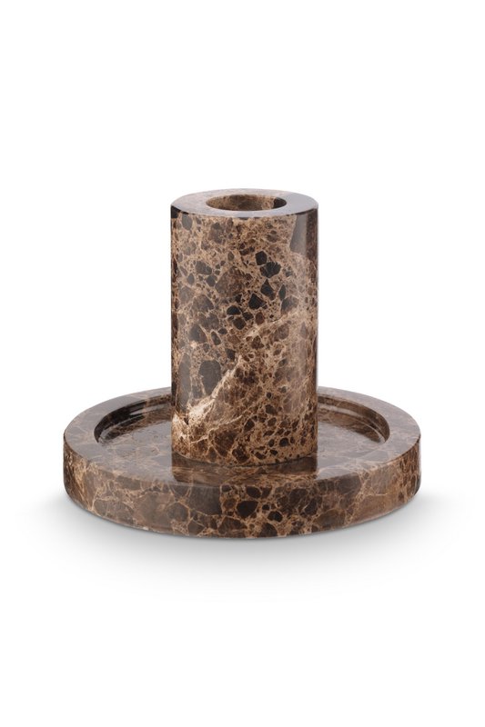 Candle Holder Marble Brown 10.2x7.9cm
