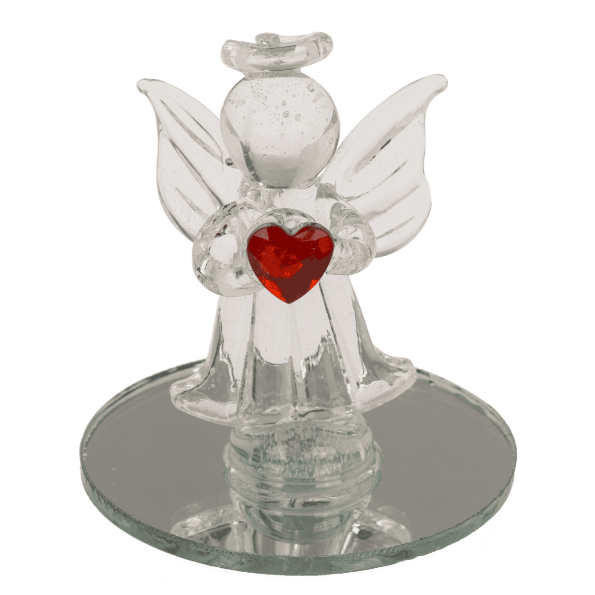 Glass Angel with Heart, 5 cm,