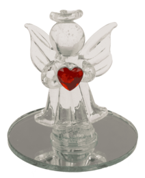 Glass Angel with Heart, 5 cm,