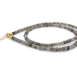 Collier labradorite avec pendentif perle