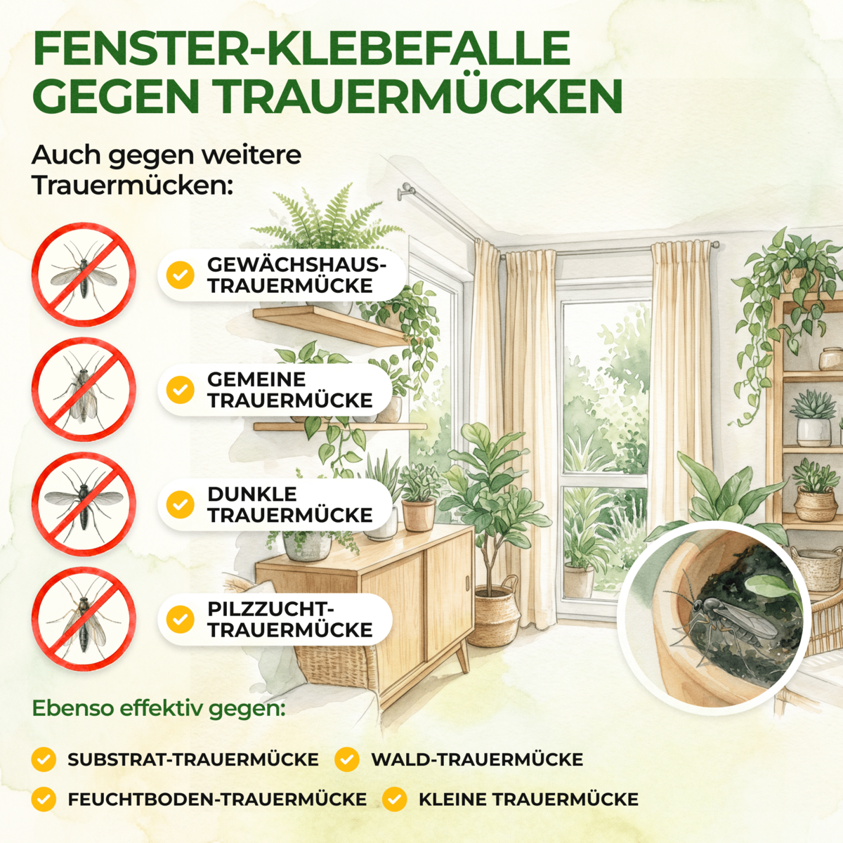 Fungus gnats window trap