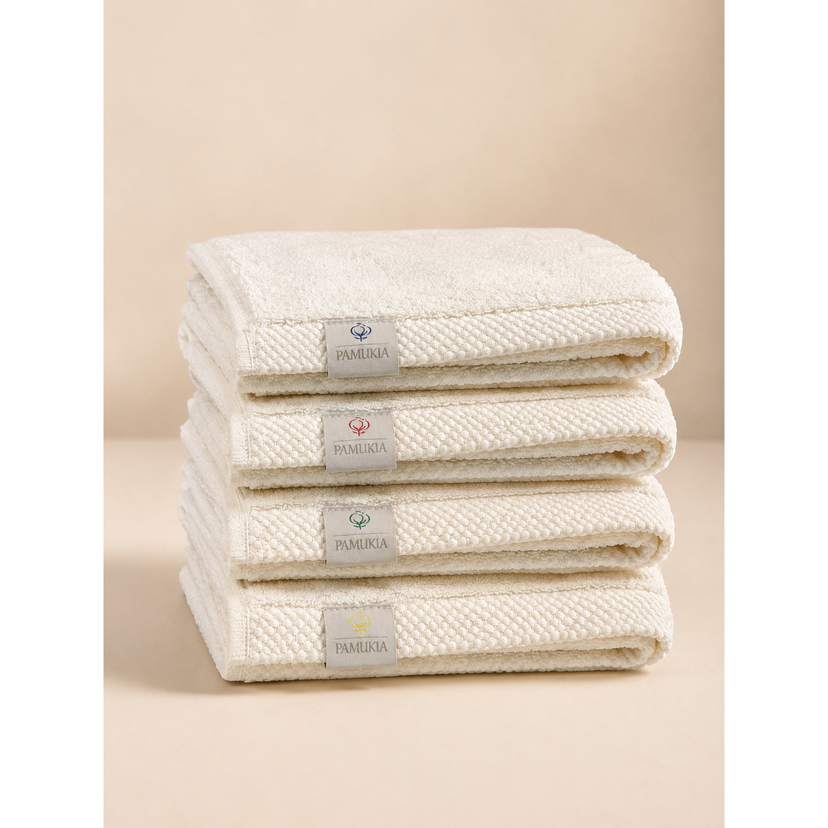 Juego de baño familiar Pamukia para 4 personas - 100% algodón orgánico certificado GOTS | Colección Esencia