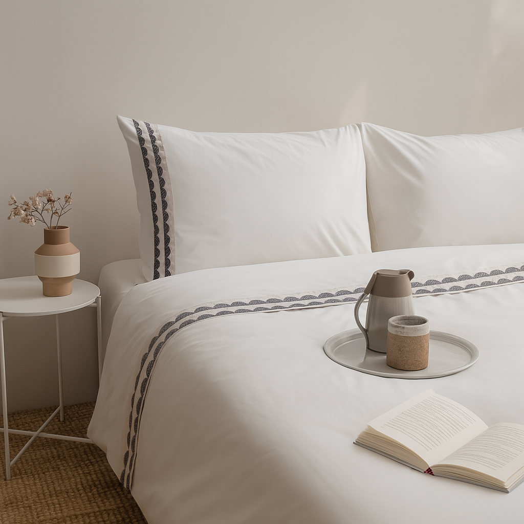 Shiloh -kussensloop gemaakt van 100% lang nietje katoenen percale, set van 2