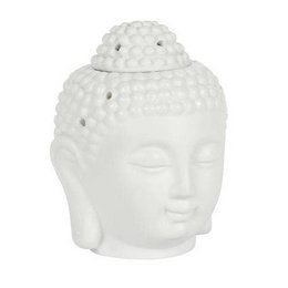 Buddha hoved oliebrænder - hvid