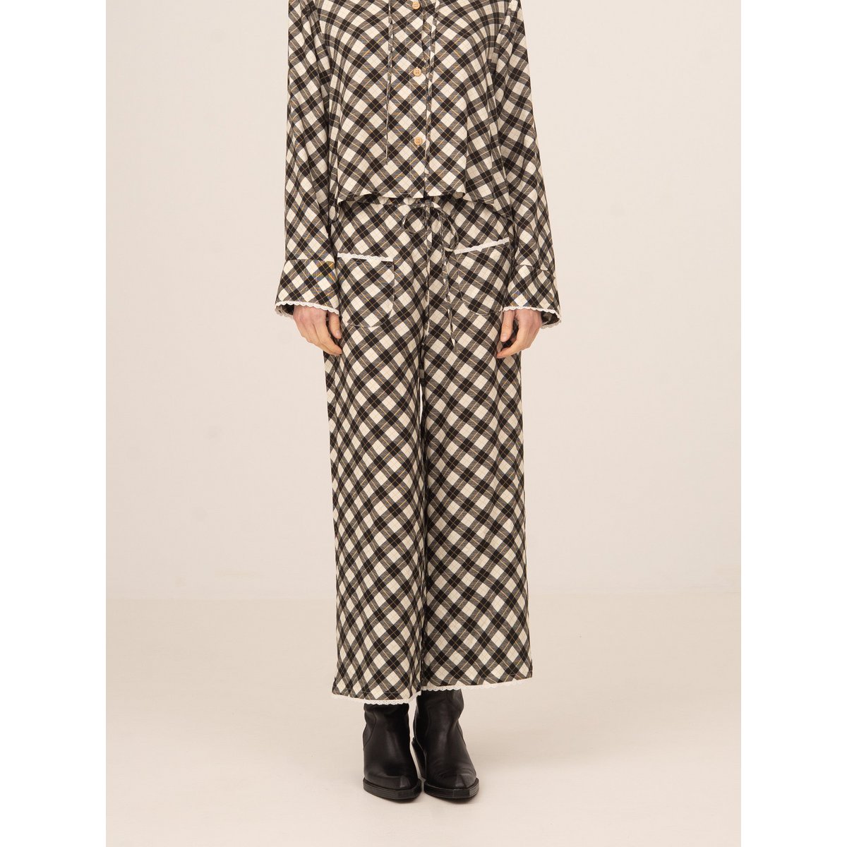 Classic Betty Argyle-inspired Geometric Print Pants
