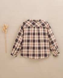 Boys' Scottish plaid shirt with mandarin collar P152-11608183