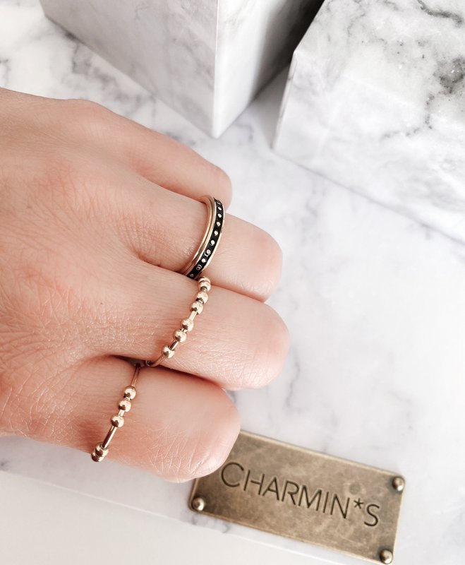 R1062 Classic Anxiety Fidget Ring 10 Bolde Guldfarvet