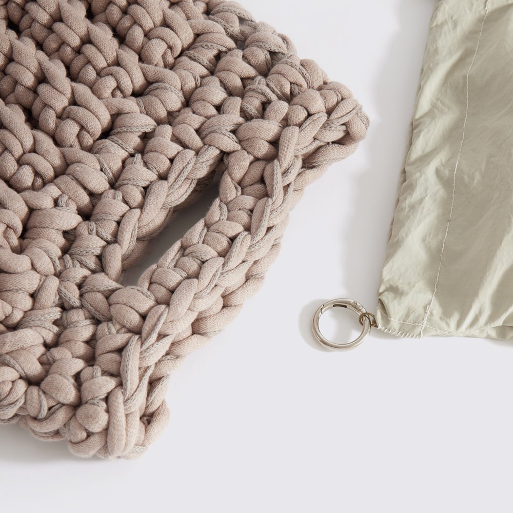 Sac à main en crochet « Ionio » avec pochette imperméable beige